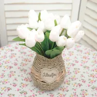 Decorative Flowers 2pc Artificial Tulips Wedding Decoration Bouquet Hand Tied Household Products Fake