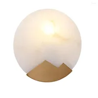 Wall Lamps Round Design Marble Lamp Modern Gold Scone Lights For Living Room And Bedroom