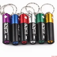 Small Pendants with Keychain Battery Shaped Pendant Key Chain Ring Detachable Pipe for Smoking Accessories Cigarette Tobacco Portable Metal Keychain For Herb