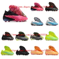 Professionellt originalsamhälle Soccer Shoes Phantom GX Elite DF Pink FG Football Boots Men Outdoor Sports Training Cleats