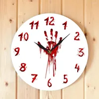 Wall Clocks Bloody Horror Hand Clock Halloween Slasher Novelty Zombie Scary Evil Dead Room Decor Watch