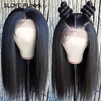 Yaki Straight Lace Front Wigs Pre-Plucked Hairline With Baby Hair Brazilian Lace Wigs Lace Frontal Wigs synthetic for black women3232