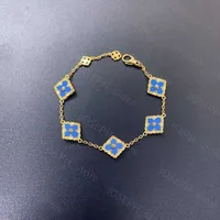 Luxury Link Chain 18K Gold Clover Designer Charm Bracelets for Women Party Jewelry J2303283