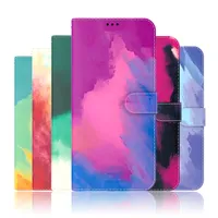 Watercolor Wallet Cases For Samsung A24 4G A04E F04 A54 A34 5G Motorola G73 G13 MOTO G23 G53 E13 Fashion Oil Color Ink Painting Leather ID Card Flip Cover Book Purse