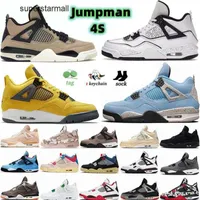 Top Quality Jumpman 4 Men Basketball Shoes Black Cat 4s Women University blue Sail Fire Red Bred Outdoor Trainers Sneakers Size 36-47