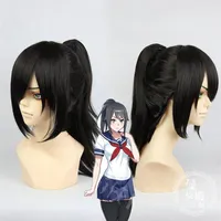 Anime Costumes Game Yandere Simulator Ayano Aishi Cosplay Black Clip Ponytail Wig Heat Resistant Yandere Chan Cosplay Costume cosp234m