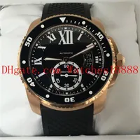 Top Quality Diver 18k Rose Gold W7100054 Black Dial Mens Machinery Automatic Sports Wrist Watches Christmas Gift Men's Watche262m