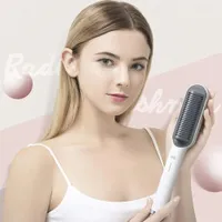 Hair Straighteners Electric Splint Air Comb Brush Styling Straight Curling DualUse Dryer Bangs 230328