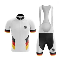 Racing Sets Classic Germany Summer Men's Cycling Jersey Set Mountain Breathable Wear Bike Clothing Sportswear Bicycle Suit