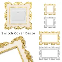 Wall Stickers 1 PC Gold Silver Resin Light Switch Cover Single And Double Surround Socket Frame Rose Edge Home Office Decoration