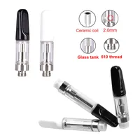 USA Stock TH205 TH210 Atomizer 1.0ml Glass Tank Disposable Vape Cartridge White Ceramic Coil 510 Thread for Thick Oil fit M6T M3 Battery