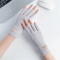 Knee Pads Fashion Solid Color Summer Driving Short Mittens Half Finger Gloves Sunscreen Fingerless