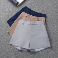 Women's Shorts Women Suit Zipper Button Closure High Waist Lady Loose Wide Leg Business Solid Color Office