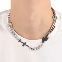 Pendant Necklaces Travis Scotts Stainless Steel Necklace Cactus Jack Shape Choker Necklace For Man Women Charm Hip-hop Rock Collar Jewelry Gift P230327