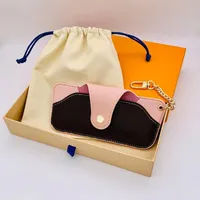 Fashion Designer Storage Bags Sunlasses Bag Pendant Unisex Classic Lux Leather Purse Coin Money Card Holder 2021 Christmas Gift Wa3042
