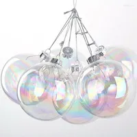 Party Decoration Xmas Glass Hanging Ball Christmas Tree Drop Ornaments Iridescent Baubles Sphere Pendant