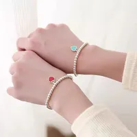 Charm Bracelets TIFF Golden Dianxin pure color love bracelet for woman S925 sterling silver fashion high quality gift jewelry free delivery 230327