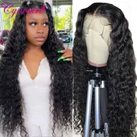Synthetic Wigs Water Wave Lace Front Human Hair Wigs 13x4 13x6 HD Transparent Lace Frontal Wig For Women Cynosure 4x4 Hd Lace Closure Wig W0328