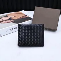 Top quality luxury Designer real Genuine leather Wallets for men bi-fold Wallet black card holder coin purse gift box Italy Wester2589