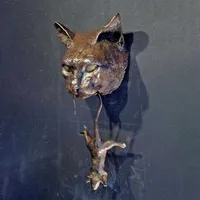 Cat And Mouse Door Knocker Sculpture Rusty Brown Cast Iron Wall Resin Ornament Accessories Home Garden Decoration Crafts 210607280W