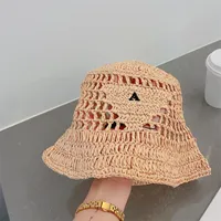 Designer Straw Hat Womens Bucket Hat Cap For Men Womens Casual Outdoor Beach Travel Fashion Weaving Casquette SunHat Lady Bucket Caps