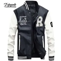 Men's Leather Faux FOJAGANTO Baseball Jackets Uniforms Design Customizable Outerwear Trend Fashion for Men 230328