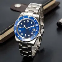 Mens automatisch mechanisch keramiek horloges 41 mm vol roestvrijstalen zwem polshorloges sapphire luminous horloge horloge met doosbedrijf Casual Montre de luxe