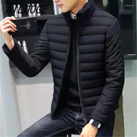Men's Down AILOOGE Men Winter Parkas Cotton Padded Thick Male Jacket Spring Autumn Outerwear Clothing Black Blue Red Size M-4XL