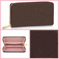 long wallet purse Top quality women original box purses luxury leather multi color Card holder Holders single classic zipper pocke3095