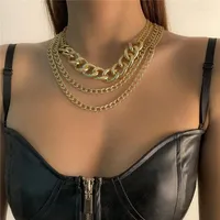 Chains Steampunk Hip Hop Chunky Thick Curb Cuban Miami Choker Necklace Collar For Women Metal Twisted Rope Chain Long Necklaces Jewelry