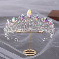 Hair Clips Wedding Crown Jewelry Bridal Headpiece Woman Baroque Rhinestones Crystal Tiaras Bride Party Crowns Accessories