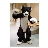Long Fur Husky Dog Fox Mascot Costume Fursuit Halloween Suit Xmas Easter Halloween Carnival