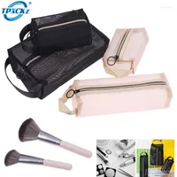 Storage Bags Black Mesh Makeup Bag Girl WomenWomen's Cosmetic Organizer Portable Wash Lipstick Toiletry Sanitary Napkin