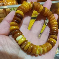Bangle Natural Amber Bracelets Mężczyźni Kobiety Uzdrawianie biżuterii kamienia szlachetki stare pszczelego Abacus koraliki