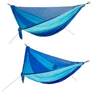 Camp Furniture Camping Hammock With Mosquito Net Portable Nylon Double Tree Straps Carabiner For Indoor Outdoor Hiking Travel