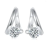 Hoop Earrings BOEYCJR S925 Trendy D Color 5mm 1ct Total VVS1 Moissanite Earring For Women Fine Jewelry