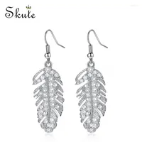 Dangle Earrings Skute European And American Fashion Boho Feather For Women Party Zircon Leaf Drop Jewelry Aretes Mujer