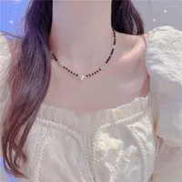 Chains Sense Of The Black Crystal Light French Luxury Senior Pearl Bracelet Necklace Sen Is Hollow Out Natural Stone Suits