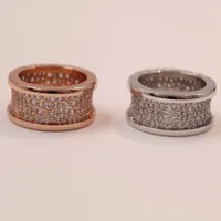 2023 Luxury Crystal Spring Couple Ring Men's and Women's 18k Gold Full Diamond Titanium Steel Ring High Quality Designer Ring