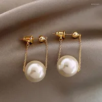 Dangle Earrings 2023 Fashion Women Large Pearl Drop Korean Wedding Engagement Jewelry Pendants Elegant