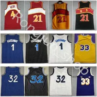 Mitchell Ness Vintage Mens Retro 33 Basketball Jersey Spud Webb 4 Red 21 Penny 1 Hardaway 32 Shorts Jerseys Black White Blue All Stitched High Quality