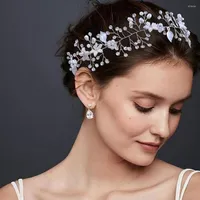 Hair Clips Crystal Pearl Bridal Tiaras Hairbands Hairpins Bridesmaid Diamante Vine Accessories Wedding Jewelry Girls Headwear
