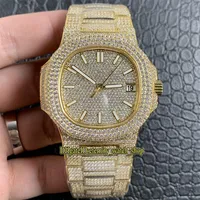 R8 V2 Upgrade-version 18K-Gold Diamond-inlay Case 5711 1A-011 Diamonds Dial Cal 324 S C Automatic 5719 Mens Watch Iced Out Full Wa259Z