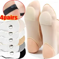 Women Socks 4Pairs Invisible Boat Summer Silicone Non-Slip For High Heels Shoes Ice Silk Thin Half-Palm Sock Slippers