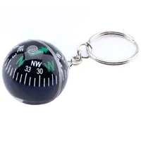 Whole-FuLang Crystal Ball Compass Keychain 28mm Liquid Filled Compass For Hiking Camping Travel GPS Outdoor Survival FZ88249p