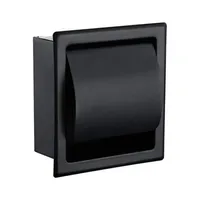 Black Recessed Toilet Tissue Paper Holder All Metal Contruction 304 Stainless Steel Double Wall Bathroom Roll Paper Box 200923219P
