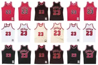 غرز 23 مايكل جيرسي S-XXL Mitchell Ness 1997-98 Mesh Hardwoods الكلاسيكيات الرجعية كرة السلة القميص الرجال شباب