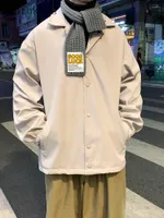 Men's Jackets Mafokuwz Japan Trend Jacket Men Hip-hop Teenagers Hong Kong Style Oversize Solid Casual Coat Unisex Button Lapel Varsity