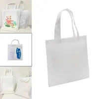 White Sublimation Non Woven Fabric Shopping Bag Heat Press Printable Custom Grocery Tote Bag with Handles for DIY Decorating 05271239362