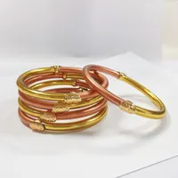 Bangle Gold Color Glitter Filled Bangles For Women Buddhism Soft Silicone Bracelet Sparkling Fashion Gifts Girl Jewelry Set